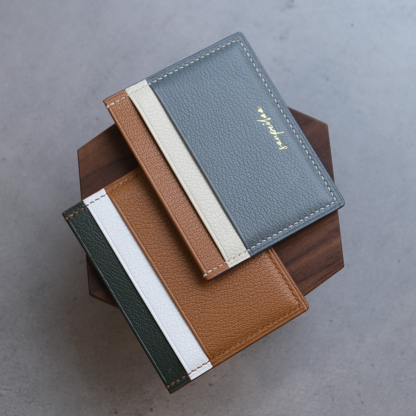 Classic Cardholder 撞色皮革卡套【Gold】