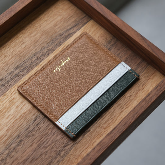 Classic Cardholder 撞色皮革卡套【Gold】