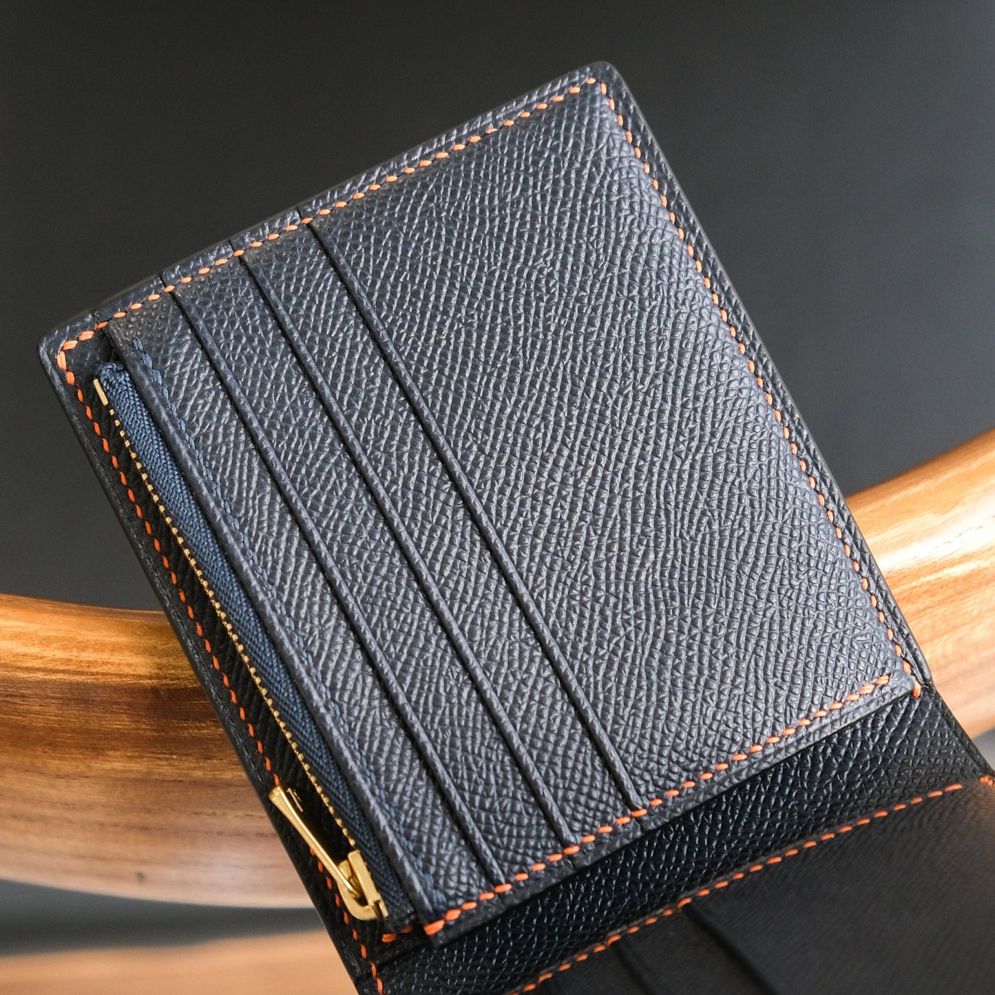 Classic Bifold Wallet 撞色拉鍊銀包【Navy】