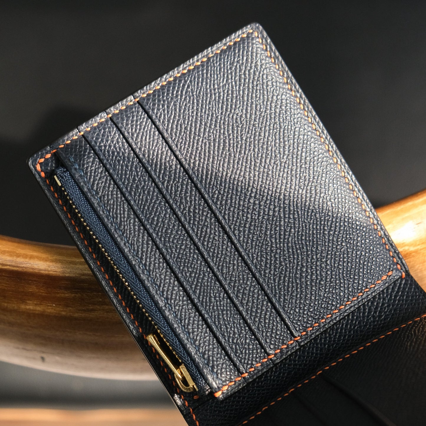 Classic Bifold Wallet 撞色拉鍊銀包【Navy】